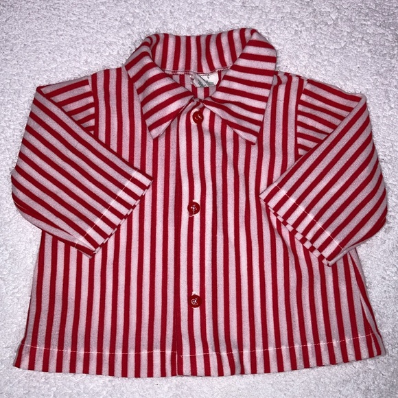 Vintage Isaacson Carrico IC red striped pajama set 12/18m - Picture 2 of 9